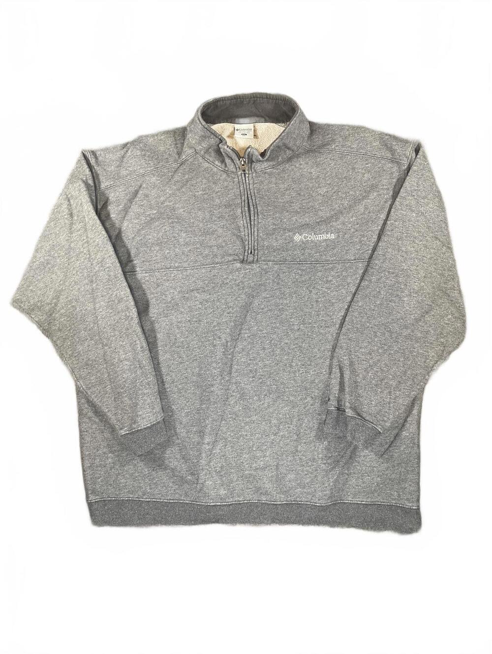 Columbia Men's Gray Fleece Lined Quarter-Zip Pullover Sweatshirt - Size XXL